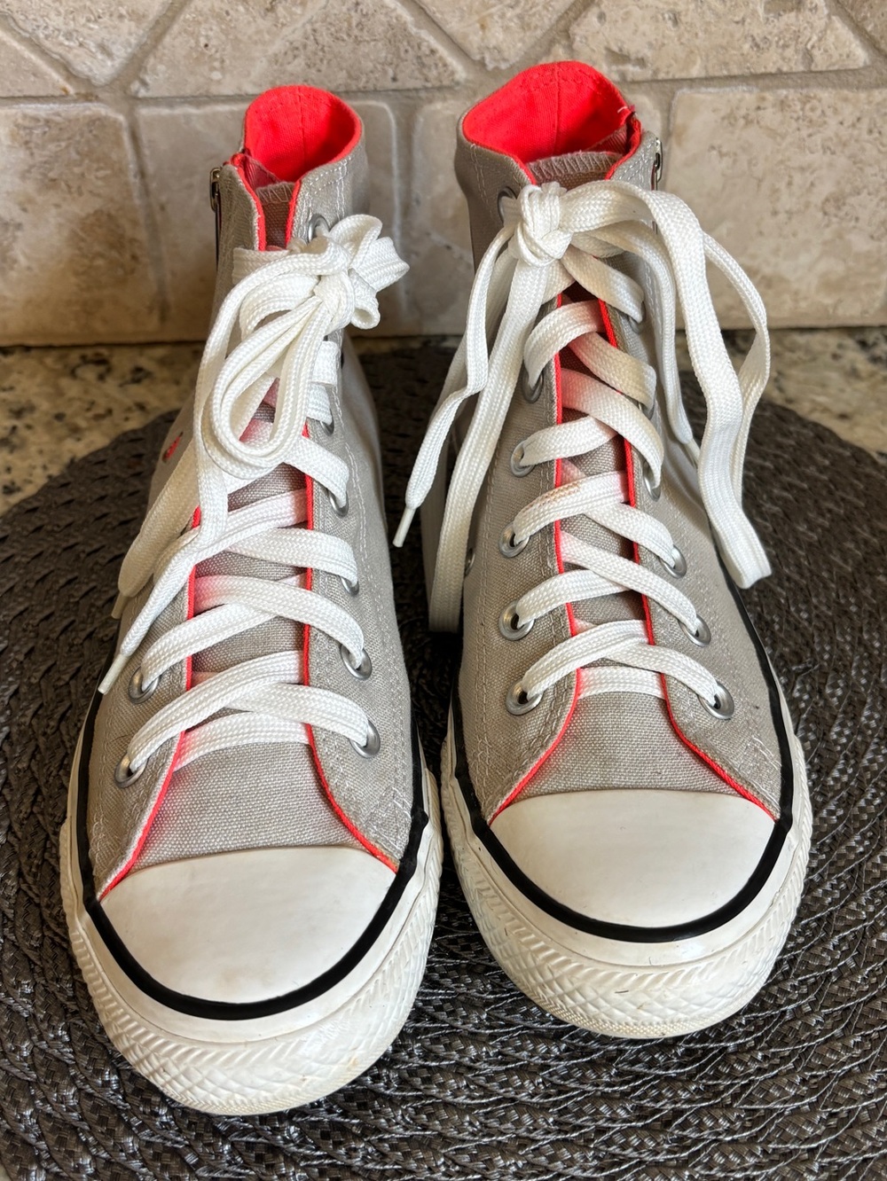Converse Chuck Taylor All Star Double Tongue Metallic Side-Zip Gray High-Tops.
